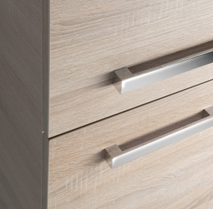 Aqualine VEGA skříňka vysoká s košem, 40x150x31cm, dub platin VG960