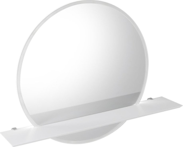 Sapho VISO kulaté zrcadlo s LED osvětlením a policí ø 70cm, bílá mat VS070-01