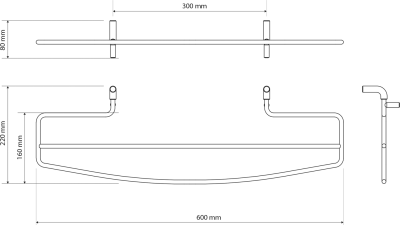 Sapho Sušák ručníků na otopná tělesa 214x600mm, bílá 1306-09B