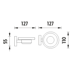 Nimco UNIX nerez Mýdlenka skleněná UNM 13059W-10