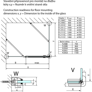 Polysan FORTIS sprchové dveře 1000mm, čiré sklo, levé FL1010L