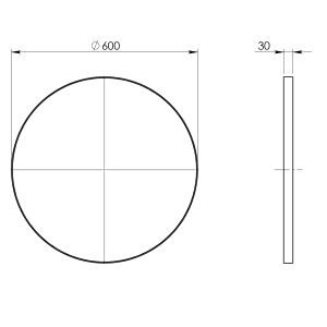Gedy Kulaté zrcadlo v plastovém rámu ø 60cm, černá 6000