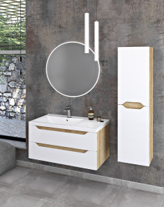 Sapho WAVE skříňka vysoká 40x140x20cm, levá/pravá, bílá/dub cuneo WA250-3025