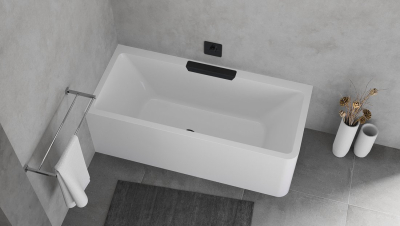 Polysan CASCATA L MONOLITH obdélníková vana 180x80x60cm, kaskáda černá 73836ML.102