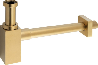 Sapho Umyvadlový sifon 5/4", odpad 32mm, hranatý, zlato mat SI419