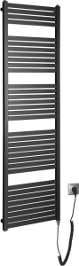 Aqualine TONDI-E elektrické otopné těleso rovné 450x1690 mm, 600 W, černá mat DE446T