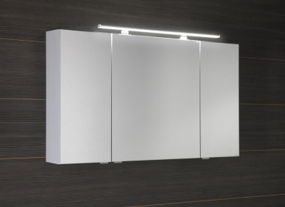 Sapho MIRRÓ galerka s LED osvětlením, 3x dvířka, 120x70x16cm, bílá MC121-0030