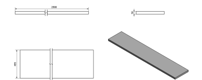 Sapho AVICE deska pod umyvadlo 250x50cm, tl.5cm, dub Rover AV254