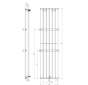 Sapho COLONNA otopné těleso 450x1800mm, břidlice s texturou IR147
