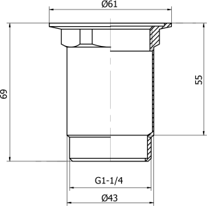 Sapho Prodloužení 5/4", 69mm, chrom CV1030