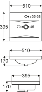 Mereo Vigo, koupelnová skříňka s keramickým umyvadlem 51 cm, dub Riviera CN320