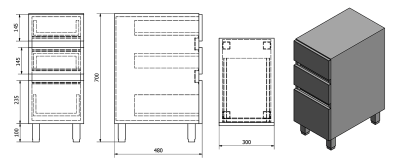 Sapho AVICE 3x zásuvka 30x70, 5x48cm, bílá AV062-3030