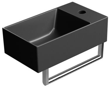 GSI KUBE X keramické umývátko 40x23cm, pravé/levé, černá mat 9484126