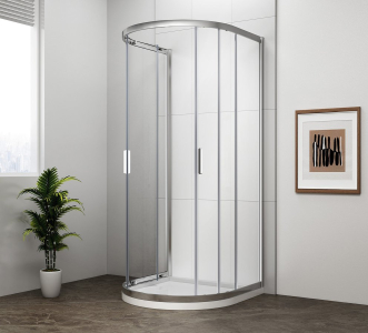 Polysan EASY půlkruhová sprchová zástěna 900x900mm, čiré sklo EL4615