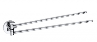 Sapho X-ROUND dvojitý držák ručníků otočný 420mm, chrom XR405