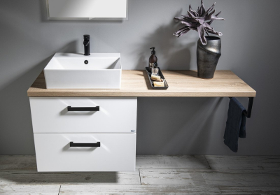 Aqualine VEGA deska pod umyvadlo 125x45cm, dub platin VG730