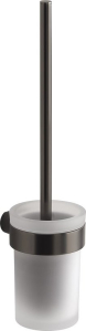 Gedy PIRENEI WC štětka závěsná, mléčné sklo, gun metal PI330381