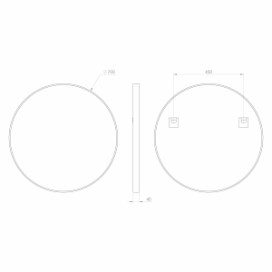 Sapho NOTION kulaté zrcadlo v rámu ø 70cm, zlato mat NT700G
