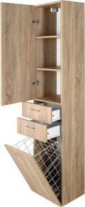 Aqualine ZOJA/KERAMIA FRESH skříňka vysoká s košem 35x184x29cm, dub platin 51232