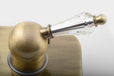 Sapho KIRKÉ CRYSTAL podomítková sprchová baterie, 2 výstupy, páčka krystal, bronz KI42KB