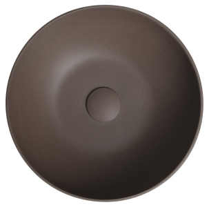 Sapho FORMIGO betonové umyvadlo na desku, včetně výpusti, Ø 39cm, tmavě hnědá FG034