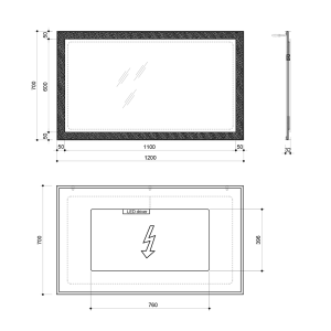 Sapho FLUT zrcadlo s LED podsvícením 120x70cm, bílá FT120