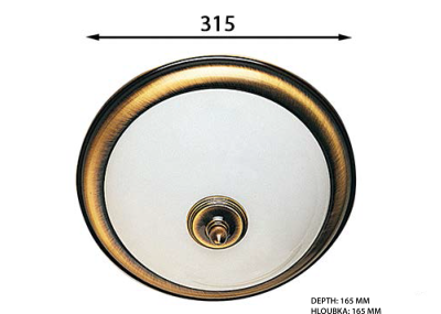 Sapho GLOSTER stropní svítidlo,  ø 315mm,  2xE14, 40W, IP21, bronz AU514