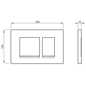 SCHWAB SCHWAB CERES ovládací tlačítko, 246x159mm, bílá lesk P67-0130-0250