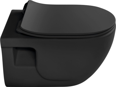 Sapho BRILLA závěsná WC mísa, Rimless, 36, 5x53cm, černá mat 100614-110