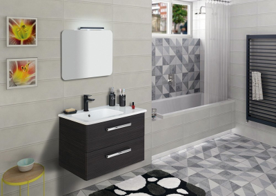 Sapho ISHAPE zrcadlo s broušenou hranou 50x70cm, zakulacené rohy, CU free AG457