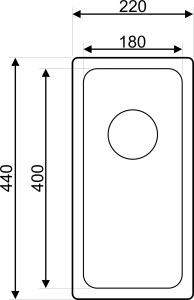 Nerezový dřez Sinks BLOCK 220 V 1mm kartáčovaný STSBLK2204401V