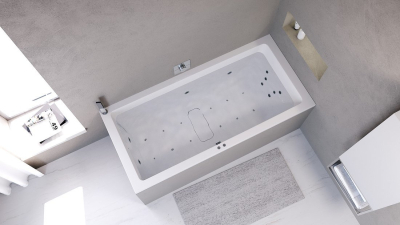 Polysan MARLENE hydromasážní vana, 180x80x48cm, Attraction Hydro-Air, chrom 72034.4010