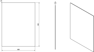 Sapho PLAIN zrcadlo s broušenou hranou 60x80cm, zakulacené rohy, CU free 1501-26