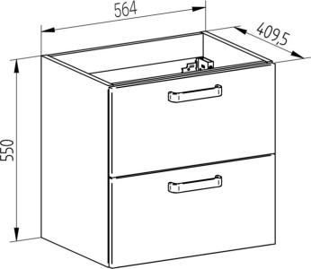 Mereo Leny, koupelnová skříňka s keramickým umyvadlem 60 cm, bíla CN811
