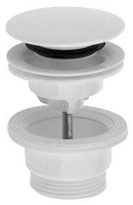 Bruckner Umyvadlová výpust 5/4“, click-clack, velká zátka, 4-45mm, ABS/bílá 151.308.0