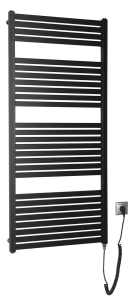 Aqualine TONDI-E elektrické otopné těleso rovné 600x1330 mm, 600 W, černá mat DE486T