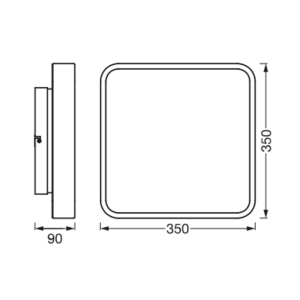 LEDVANCE ORBIS BACKLIGHT stropní svítidlo, 350x350mm, WIFI RGB+stmívatelné, 2800lm, 28W, IP20, bílá AC314090055