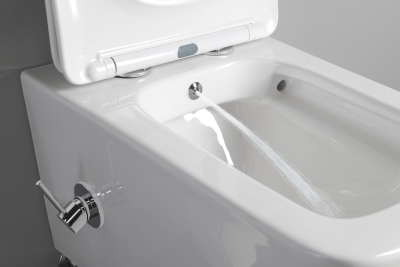 Sapho PORTO CLEANWASH závěsná WC mísa Rimless, integrovaná baterie a bidet. sprška, 36x5cm, bílá PZ102RX