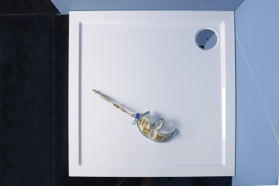 Polysan AURA sprchová vanička z litého mramoru, čtverec 90x90cm, bílá 43511