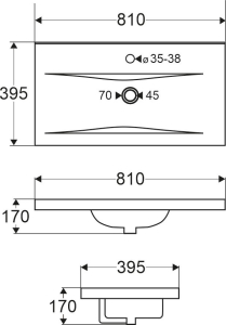 Mereo Vigo, koupelnová skříňka s keramickým umyvadlem 81 cm, dub Riviera CN322