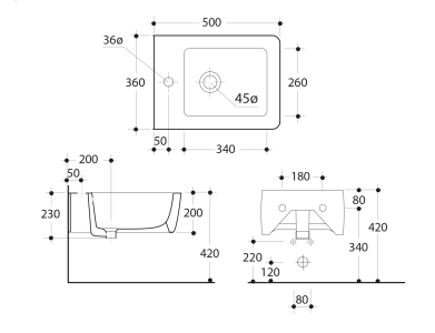 Kerasan EGO bidet závěsný 36x50cm, bílá 322501
