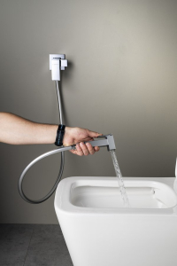 Sapho CUBEMIX podomítková bidetová baterie se Stop sprškou, hranatá, chrom CM040