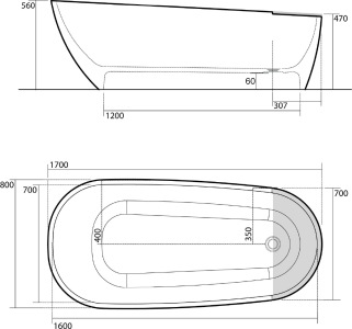 Kerasan AQUATECH vana 170x70cm, bílá 375001