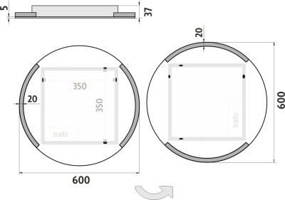 Nimco KULATÁ ZRCADLA Kulaté LED zrcadlo pr. 600 ZP 16000R