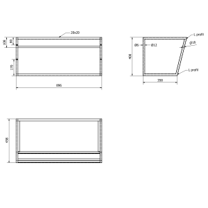 Sapho SKA konzole s policí 900x400x460mm, černá mat SKA103