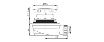 Gelco GELCO vaničkový sifon, průměr 90mm, DN40, nízký, krytka nerez lesk PB90EXN