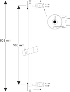 Mereo Posuvný držák sprchy 600 mm CB910A