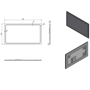 Sapho GEMINI zrcadlo s LED osvětlením 90x50cm GM090