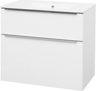 Mereo Mailo, koupelnová skříňka s keramickým umyvadlem 81 cm, bílá, chrom madlo CN511