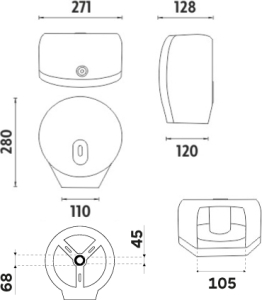 Nimco Hygienický program Zásobník na toaletní papír HP 9555M-04
